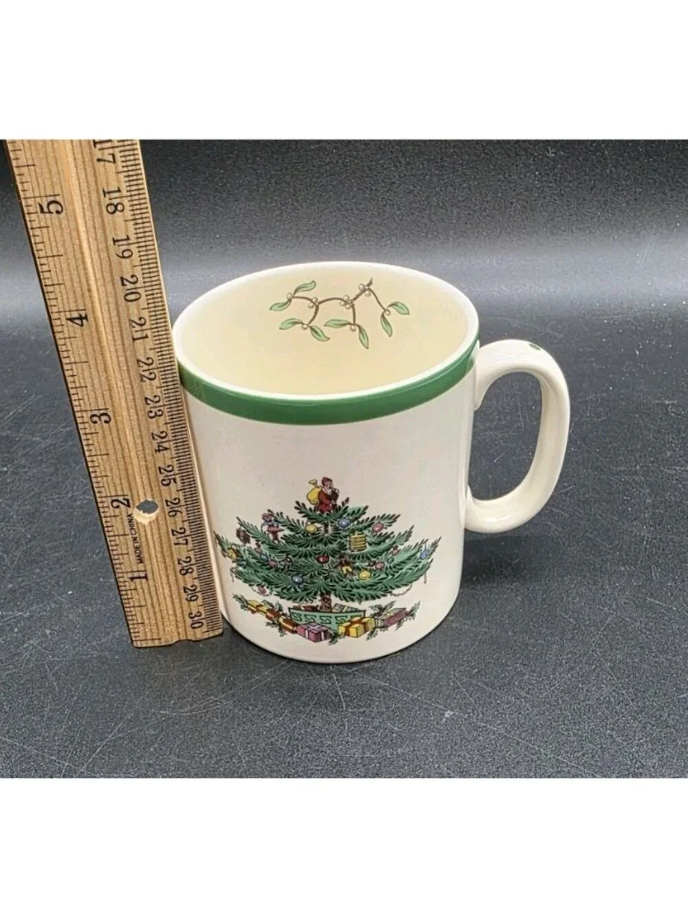 Vintage Spode Christmas Tree Mug Coffee Cup From England Santa Claus Porcelain